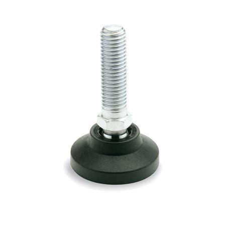 Otto Ganter Levelling Feet Foot Plastic Threaded Stud Steel Zinc Plated, GN 343.4